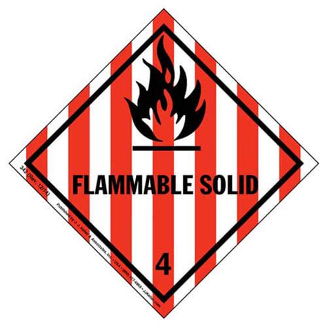 Class 4 Flammable Solid Labels