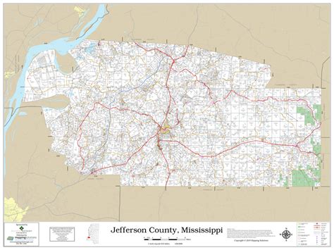 Jefferson County Mississippi 2019 Wall Map Mapping Solutions