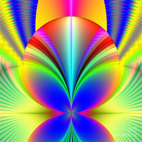 Electric Rainbow Orb Fractal Digital Art By Rose Santuci Sofranko