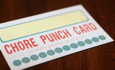 Printable Chore Punch Card Etsy