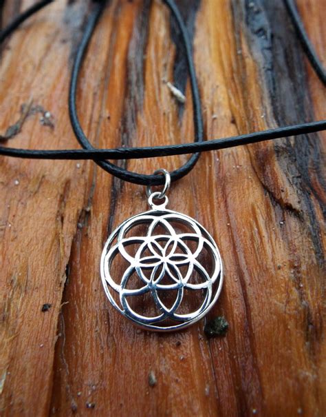 Flower Of Life Seed Of Life Pendant Silver Handmade Sterling 925