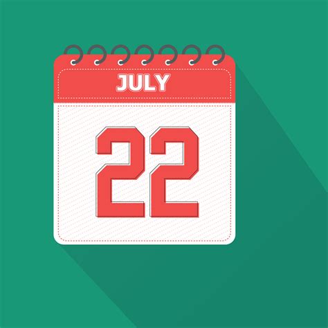 July 22 Calendar Daily Icon Date Month 26739870 Vector Art At Vecteezy