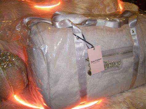 Juicy Couture Fluffy Weekender Overnight Duffle Bag Large Dusty Blush