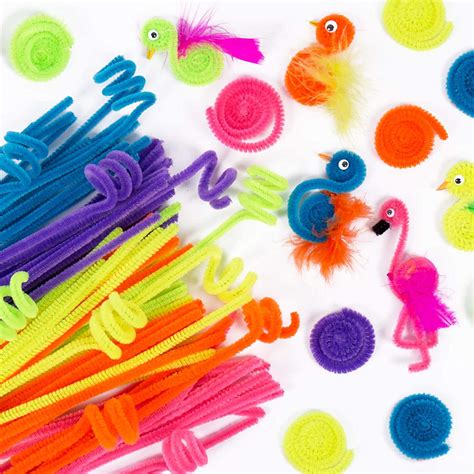 Buy Horizon Group Usa 200 Neon Fuzzy Sticks Value Pack Of Pipe Cleaners In 6 Colors 12 Inches