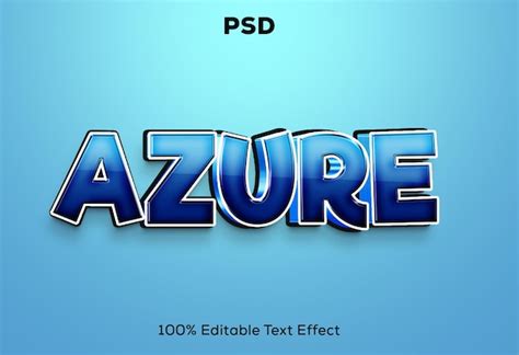 Premium Psd Azure Editable 3d Text Effect