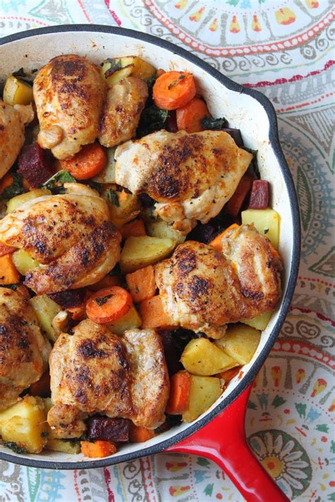 Make a nest in the center of the vegetables and nestle the chicken in it. Paprika Chicken with Roasted Root Vegetables | Recipe ...