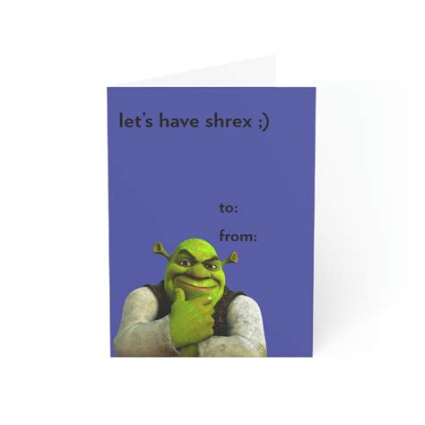 Lets Have Shrex Funny Shrek Valentines Day Meme Folded Etsy