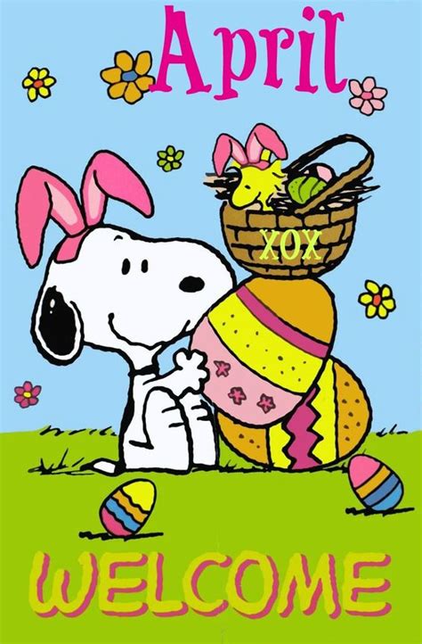 Snoopy Welcome April Snoopy Pinterest Vintage Flag Follow Me And