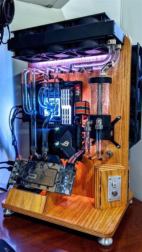 Custom Built Wooden Framed PC Watercooling Custom Pc Pc Cases