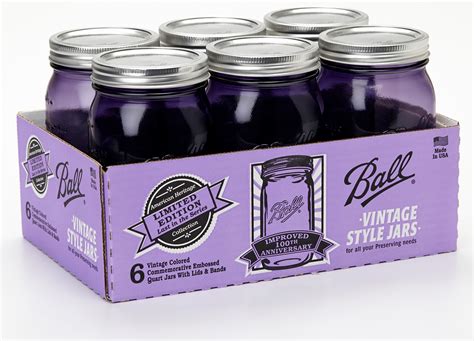 Ball Quart 32oz Heritage Purple Mason Jars 6 Pack Home Kitchen Food Prep And Gadgets