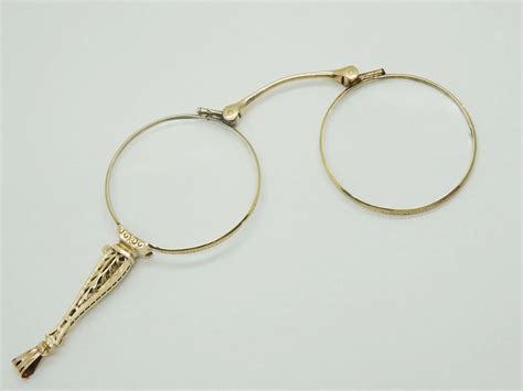 Antique Victorian Lorgnette Folding Opera Glasses 14k Gem