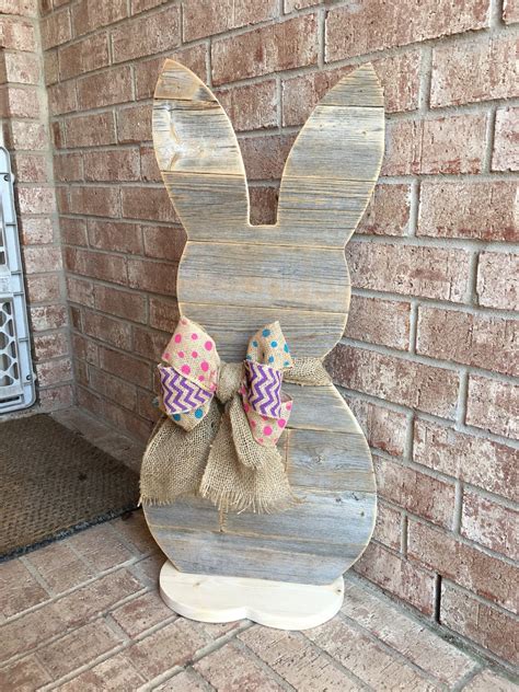 Wood Standing Bunny 31 Inch Easter Bunny Reclaimed Wood