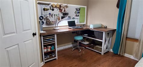 My Personal Crafting Cricut Setup Custom Built L Shaped Desk And