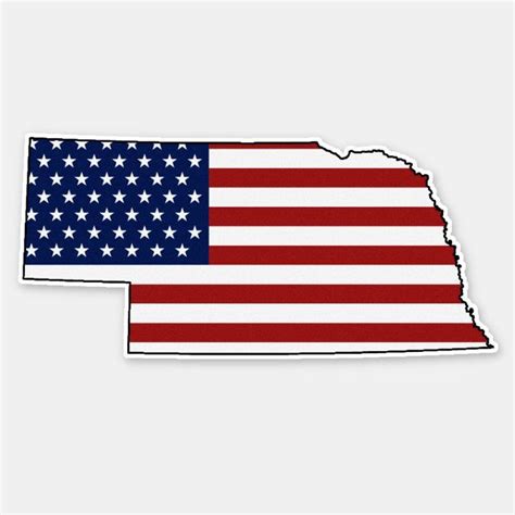 American Flag Nebraska Sticker American Flag Flag