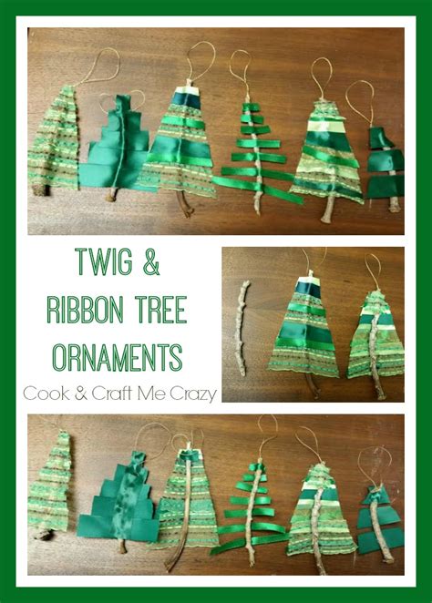Cook And Craft Me Crazy Twig And Ribbon Tree Ornaments