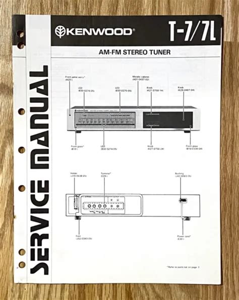 Kenwood T 7 T 7l Am Fm Stereo Tuner Service And Repair Manual 800