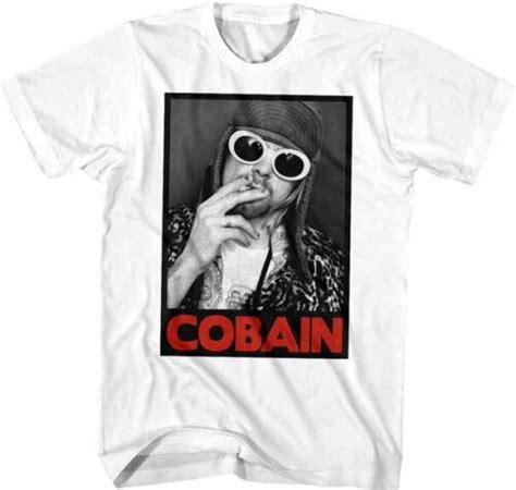 Kurt Cobain Rauchen T Shirt S M L Xl 2xl Neu Offiziell Nirvana Live