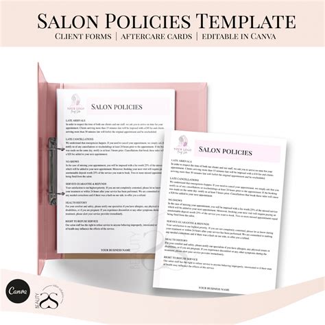 Salon Policies Forms Editable Beauty Salon Solution