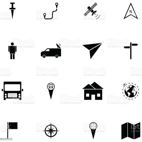 Map Icon Set Stock Illustration Download Image Now Direction