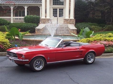 67 Mustang Convertible Red Mustang Convertible Mustang Old Classic Cars