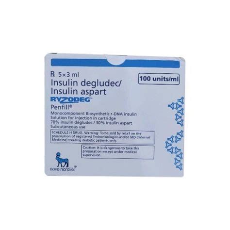 Ryzodeg Penfill 3ml Cartridge Insulin Degludec 256mg1ml Insulin