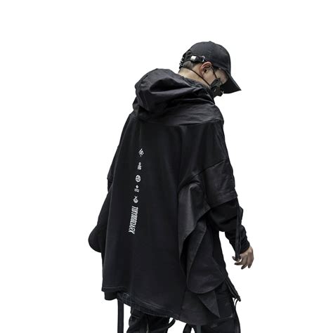 niepce techwear hoodie streetwear japanese kanji harajuku trenchcoat urban pullover jacket