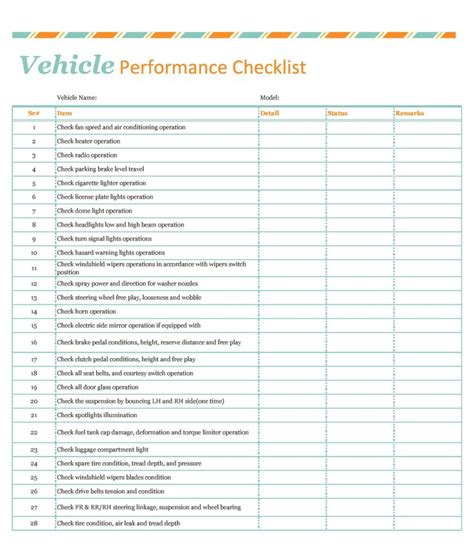 Best Vehicle Checklists Inspection Maintenance Templatelab In
