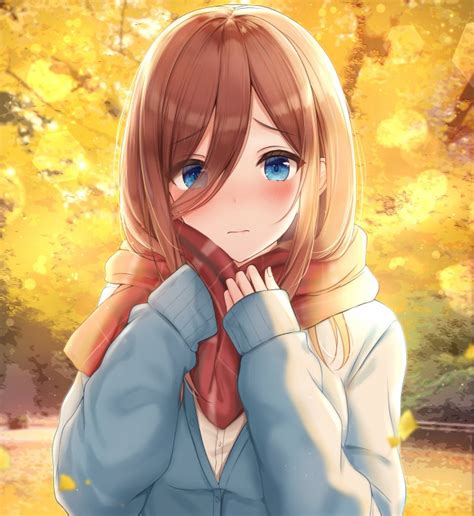 In other cases, the ahoge also can represent certain mischievous character traits. Wallpaper Nakano Miku, 5-toubun No Hanayome, Scarf, Sweater, Brown Hair, Cute Anime Girl ...