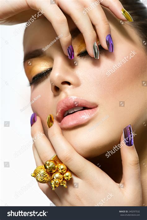 Fashion Sexy Beauty Model Manicure Makeup Stock Photo 240297532