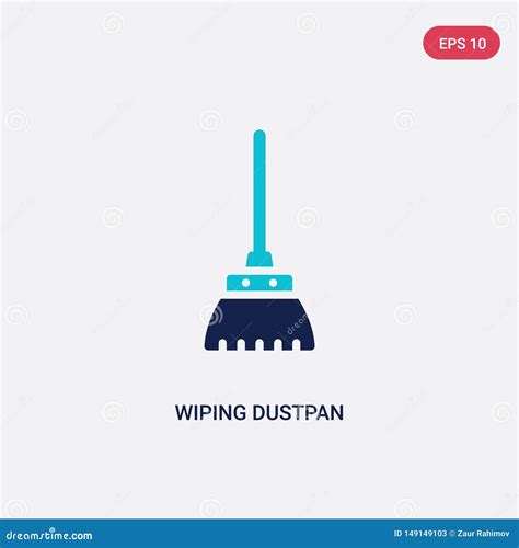 Two Color Wiping Dustpan Vector Icon From Cleaning Concept Isolated