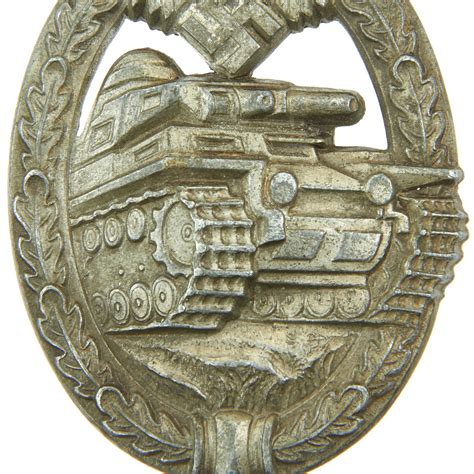 Original German Wwii Silver Grade Panzer Assault Tank Badge