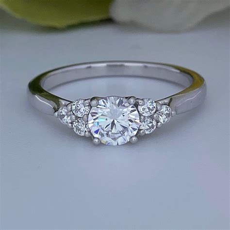 Classic Modern 10k14k Gold Unique Engagement Ring Diamond Etsy In