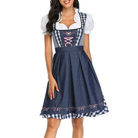 julycc womens oktoberfest drindl bavarian german beer girl uniform dress halloween maid costume