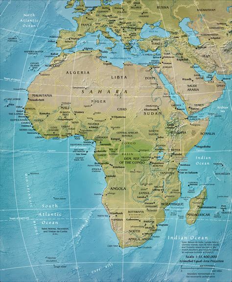 Physical Map Of Africa With Labels