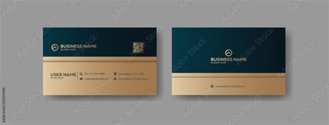 Dark Blue And Golden Luxury Premium Business Card Design Template