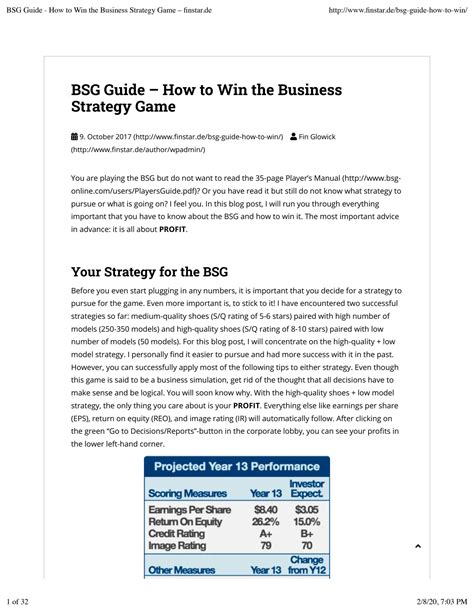 Solution Bsg Guide How To Win The Business Strategy Game Studypool