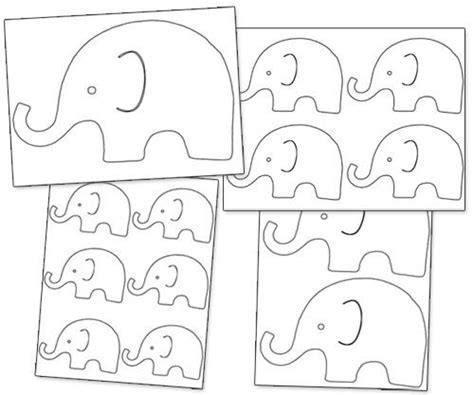 Printable Elephant Outline - Printable Treats | Peanut ...