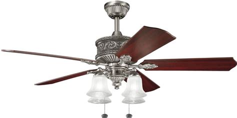 Seeded glass ceiling fan with light satin nickel quorum lighting. 20 Beautiful Ceiling Fans with Lights by Kichler