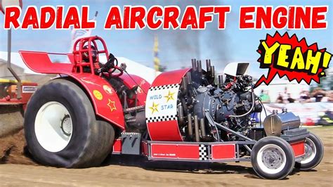 Tractor Pulling 18 Cylinder Aeroplane Radial Engine Curtiss Wright