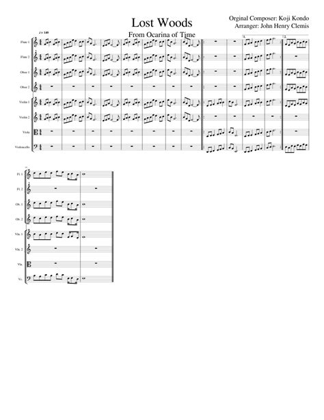 Lost Woods Sheet Music For Flute Oboe Violin Viola And More