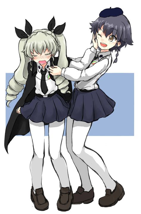 Anchovy And Pepperoni Girls Und Panzer Drawn By Wabiushi Danbooru