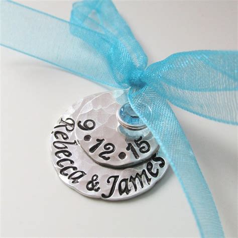 Something Blue Bridal Charm Custom Wedding Charm Hand Stamped