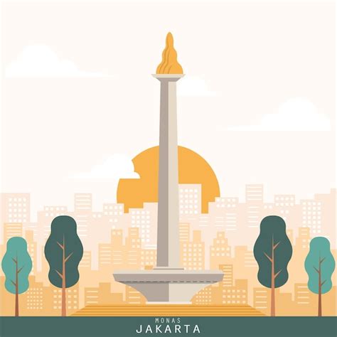 Premium Vector Vector Of Monas Monument Of Jakarta City