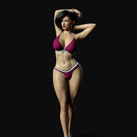 artstation sexy female 3d model