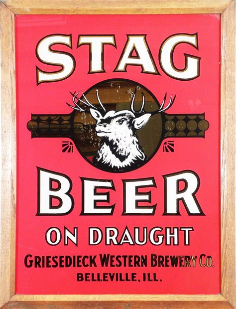 Stag Beer Reverse Glass Sign