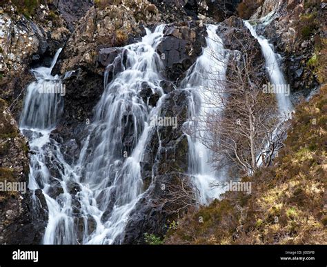 Waterfall In Mountain Stream Of Allt Na Dunaiche Isle Of Skye