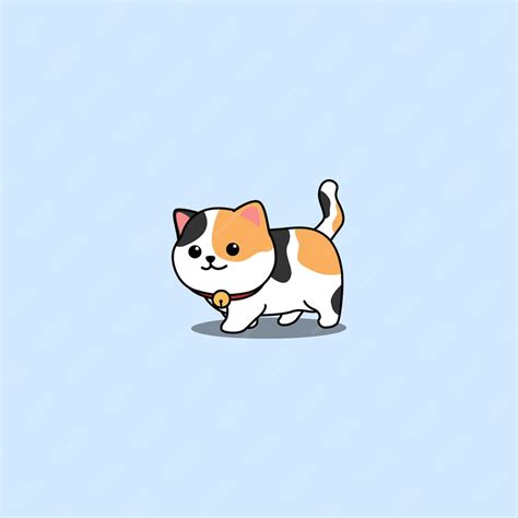 Premium Vector Cute Calico Cat Walking Cartoon Vector Illustration