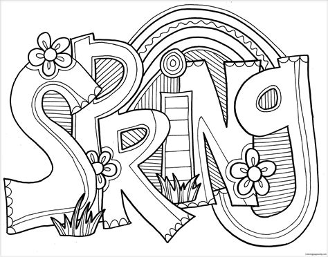 Color the alphabet {free printable coloring pages} ~ practice recognition of each of the letters 20. Spring Word Coloring Page - Free Coloring Pages Online