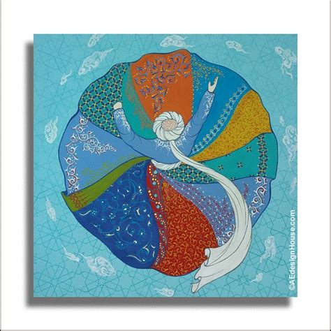 Original Painting Whirling Dervish Sufi Dance Rumi Miniature