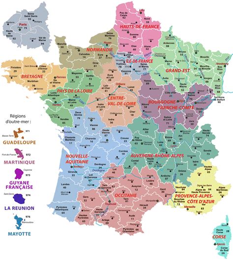 Carte De France Des Regions Carte Des Régions De France